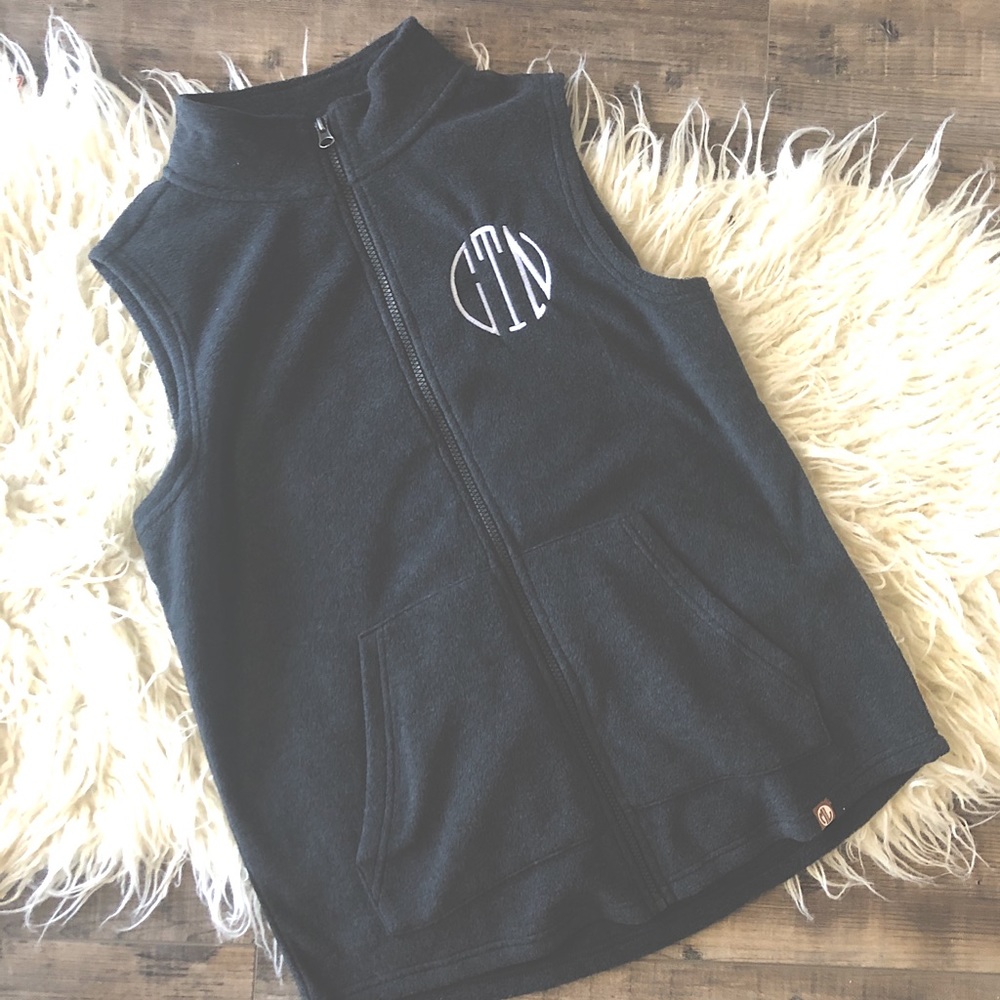 NWT Marley Lilly Monogrammed Fleece Vest